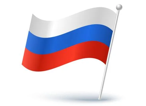 Vector icon of a Russian flag Stock Illustration