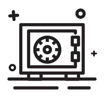Vector icon. Safe box icon. Modern outline icon for any purposes Stock Illustration