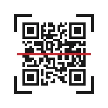 Vector icon for scanning QR code. Simple design for a logo sticker for your w Illustrazione stock