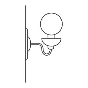 Vector icon sconce, wall lamp. Stock illustration, isolated on a white backgr Stock Illustration