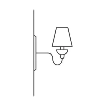 Vector icon sconce, wall lamp. Stock illustration, isolated on a white backgr Stock Illustration