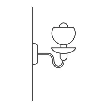 Vector icon sconce, wall lamp. Stock illustration, isolated on a white backgr Stock Illustration