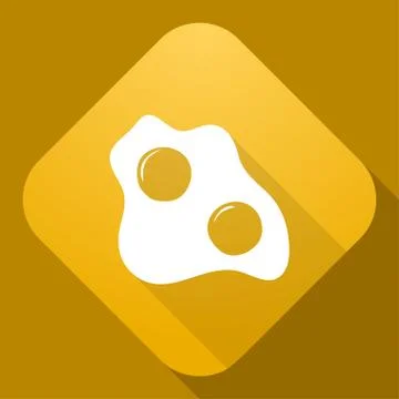 Vector icon of Scrambled Eggs with a long shadow Stock Illustration