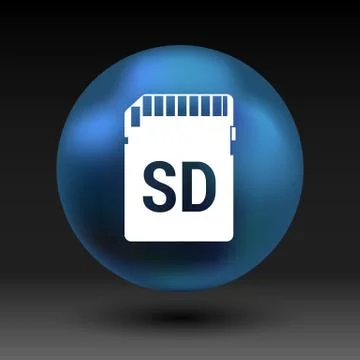 Vector Icon SD card. black silhouette symbol Stock Illustration