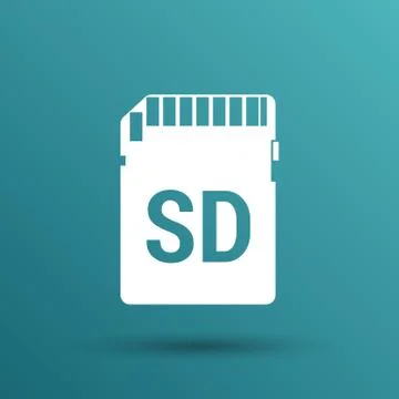Vector Icon SD card. black silhouette symbol Stock Illustration