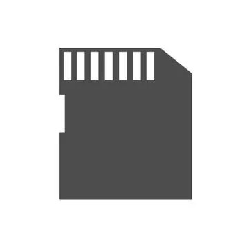 Vector Icon SD card isolated black silhouette. EPS10 Illustrazione stock