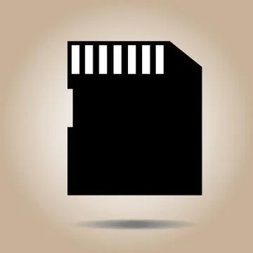 Vector Icon SD card isolated black silhouette. EPS10 イラスト素材