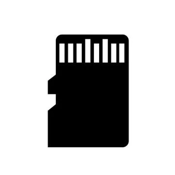 Vector Icon SD card isolated black silhouette. EPS10 イラスト素材