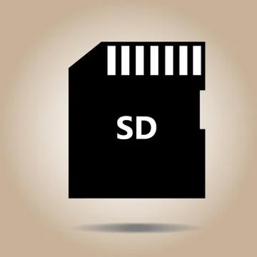 Vector Icon SD card isolated black silhouette. EPS10 イラスト素材