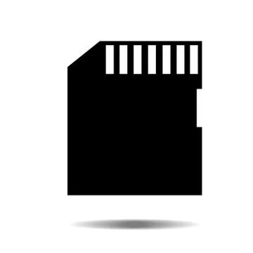 Vector Icon SD card isolated black silhouette. EPS10 イラスト素材