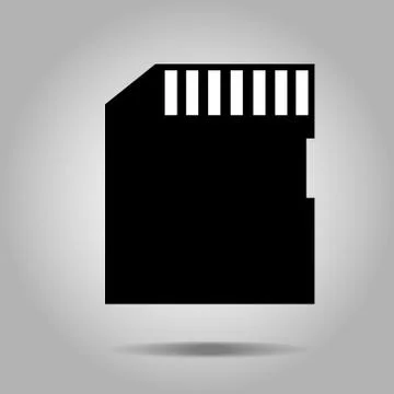 Vector Icon SD card isolated on background. black silhouette. EPS10 イラスト素材