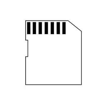 Vector Icon SD card isolated on background. black silhouette. EPS10 Illustrazione stock