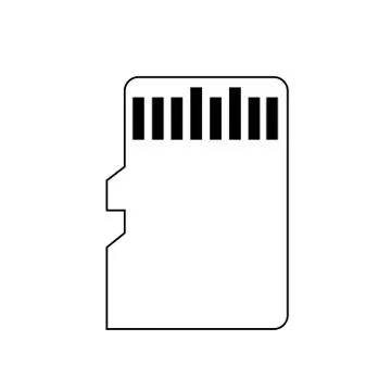 Vector Icon SD card isolated on background. black silhouette. EPS10 イラスト素材