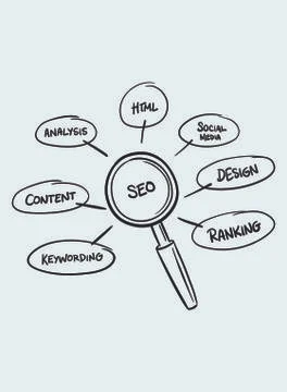 Vector icon of search engine optimization concepts Illustrazione stock