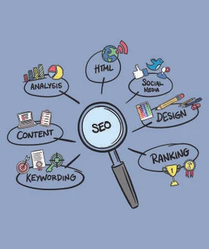 Vector icon of search engine optimization concepts イラスト素材