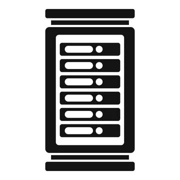 A vector icon of a server rack for data center and network themes Stock Illustration