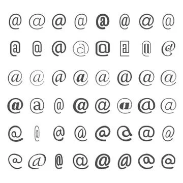 Vector icon set of black mail dogs Stock Illustration