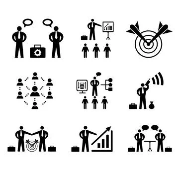 Vector icon set for business and marketing. Stock Illustration