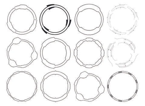 Vector icon set of circular frames Illustrazione stock