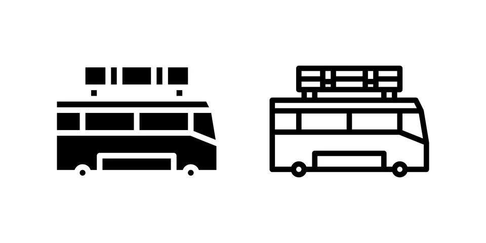 Vector icon set of city bus, perfect for public transport and commute visuals Stock Illustration