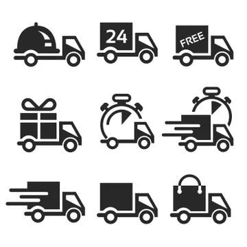 Vector icon set delivery car Stock Illustration