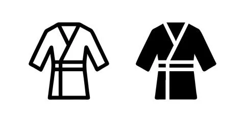 Vector icon set depicting bathrobes, ideal for spa and relaxation designs. Stock Illustration