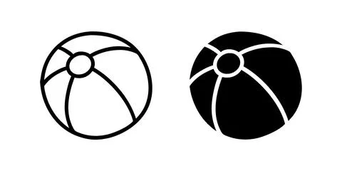 Vector icon set depicting beach balls, perfect for summer and fun designs. Stock Illustration