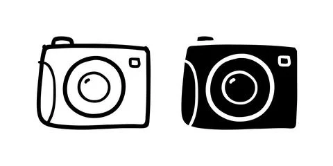 Vector icon set depicting cameras, perfect for photography and technology d.. Illustrazione stock