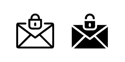 Vector icon set depicting encrypted emails, perfect for security and commun.. Stock Illustration
