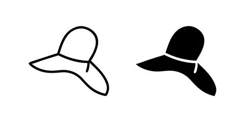 Vector icon set depicting hats, perfect for fashion and style designs. Stock Illustration