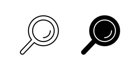 Vector icon set depicting magnifying glasses, ideal for search and investig.. Stock Illustration