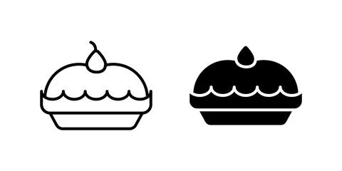 Vector icon set depicting pies, ideal for food and baking designs. Stock Illustration
