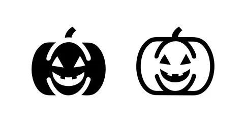 Vector icon set depicting pumpkins, perfect for halloween and autumn designs. Stock Illustration