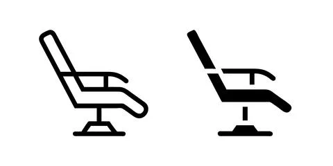 Vector icon set depicting reclining chairs, perfect for furniture and relax.. Illustrazione stock
