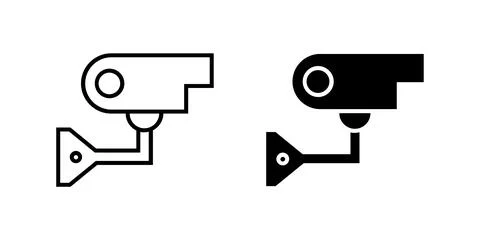 Vector icon set depicting security cameras, ideal for surveillance and safe.. Stock Illustration