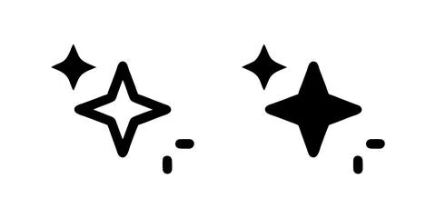 Vector icon set depicting shine symbols, perfect for beauty and sparkle des.. Stock Illustration