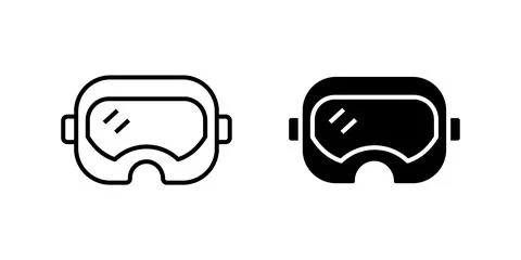 Vector icon set depicting ski goggles, ideal for winter sports and outdoor .. Stock Illustration