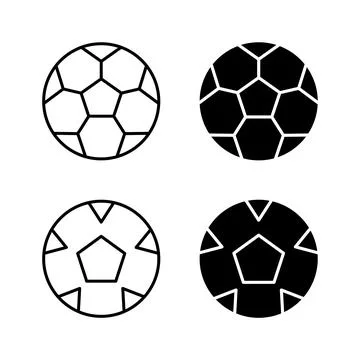 Vector icon set depicting soccer balls, ideal for sports and recreation des.. Stock Illustration