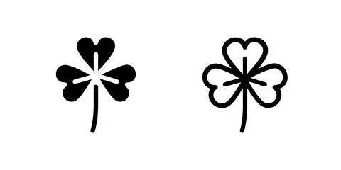 Vector icon set depicting three leaves clovers, suitable for luck and natur.. Stock Illustration