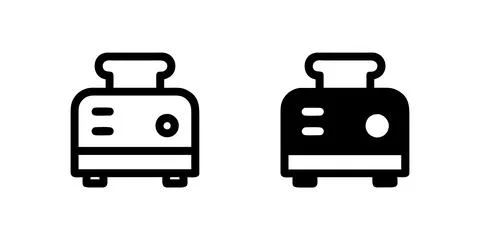 Vector icon set depicting toasters, ideal for kitchen and appliance designs. Stock Illustration