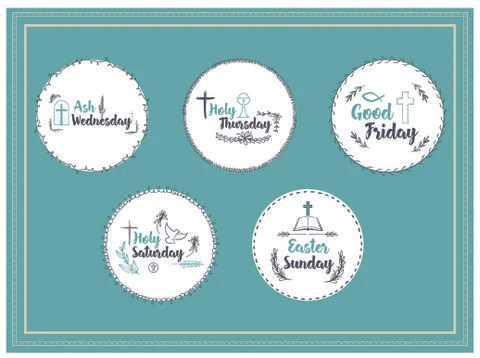 Vector icon set of easter message Stock Illustration