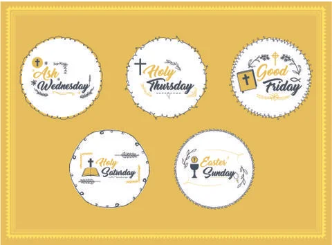 Vector icon set of easter message Stock Illustration