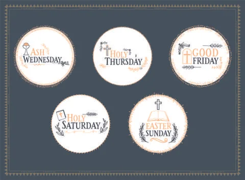 Vector icon set of easter message Stock Illustration