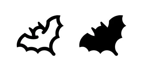 Vector icon set featuring bats, suitable for halloween and nature designs. Stock Illustration