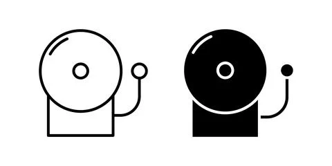 Vector icon set featuring bells, perfect for notification and alert designs. Stock Illustration