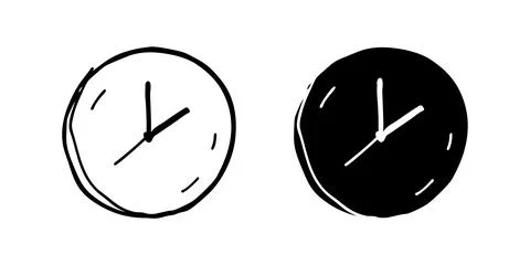 Vector icon set featuring clocks, perfect for time and schedule designs. Illustrazione stock
