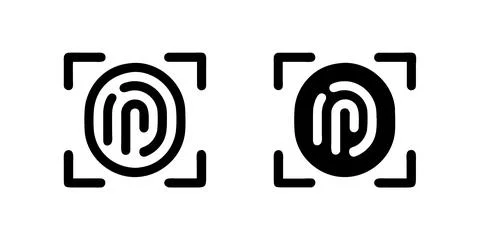 Vector icon set featuring fingerprints, ideal for security and biometric de.. Stock Illustration