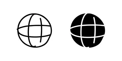 Vector icon set featuring globes, perfect for travel and geography designs. Stock Illustration