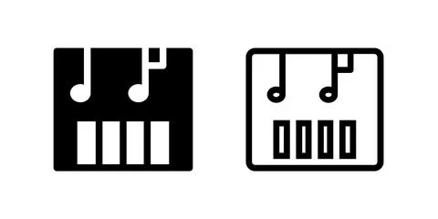 Vector icon set featuring keyboard music, perfect for music and performance.. Illustrazione stock