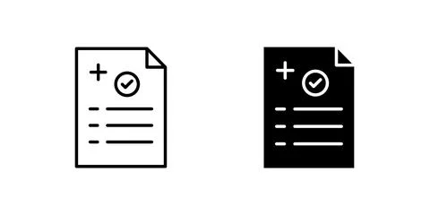 Vector icon set featuring medical report cards, perfect for healthcare and .. Stock Illustration